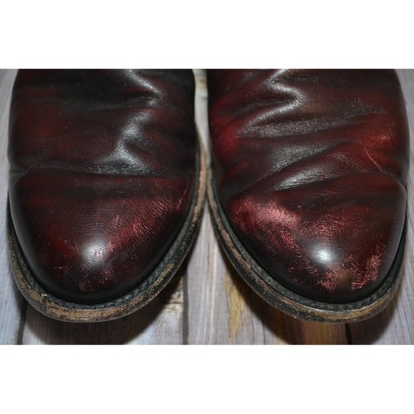 Cody James Black Boots Mens 10.5 cherry black Leather Western Pull On Round Toe - Picture 3 of 12